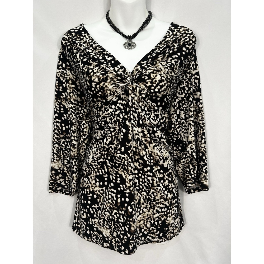 Vintage USA Y2K Babydoll Top Stretch 2X Brown Boho Forest Fairy Grunge Mob Wife